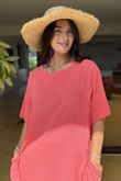 Made in Italy Milo Cotton Slouch Sac Dress Watermelon